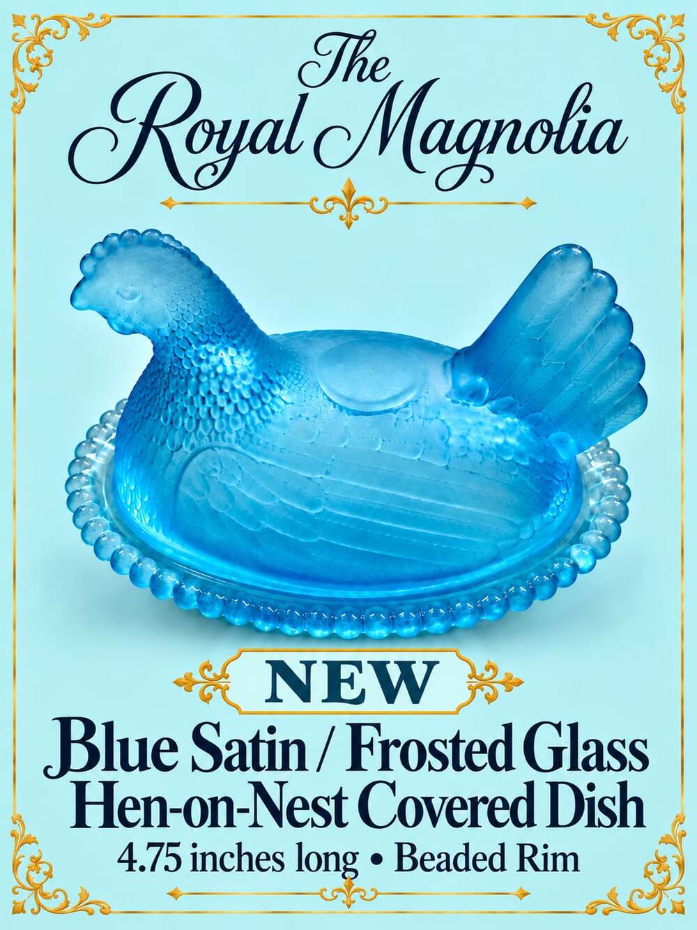 The Royal Magnolia Hen-on-Nest Covered Dish 4.75